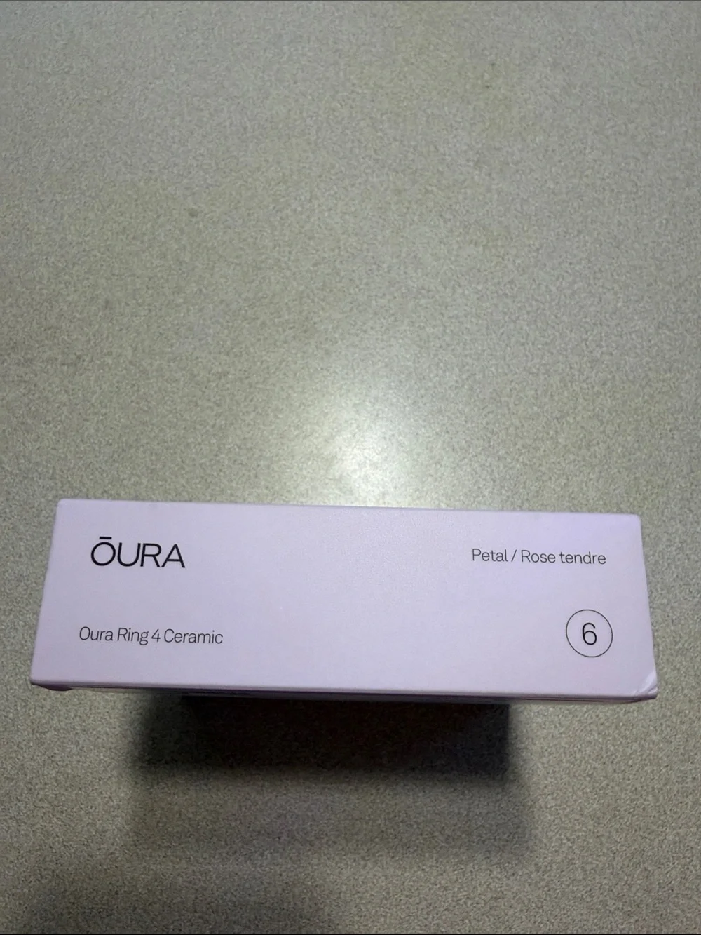 Oura Ceramic Ring with Pale Pink Box and Silver Insert